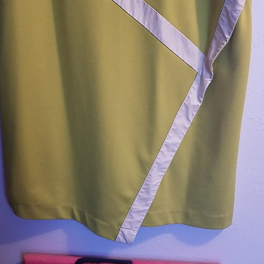 🌼Midi dress green with white leather 🌼 - Picture 2 of 8